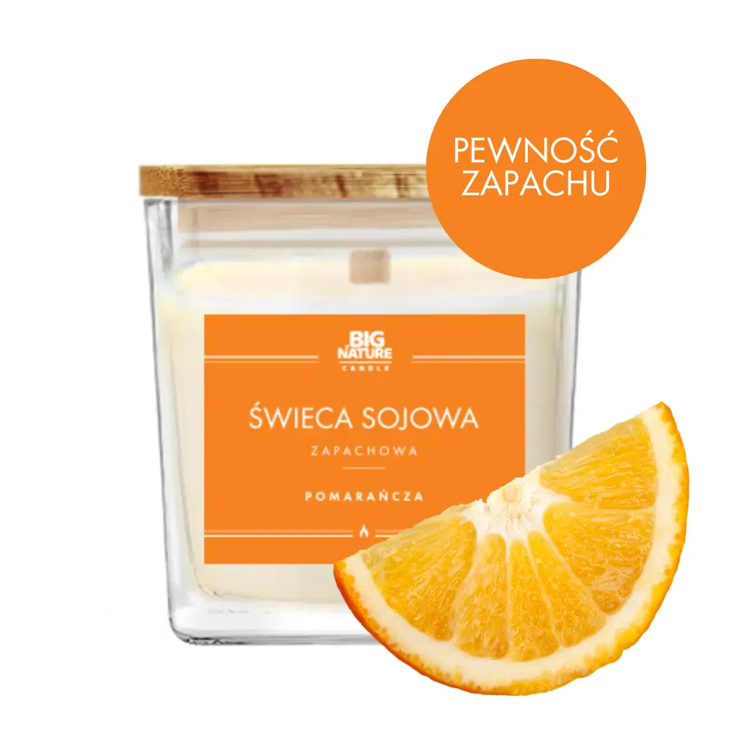 Świeca sojowa o zapachu POMARAŃCZA 450g - BIG NATURE CANDLE