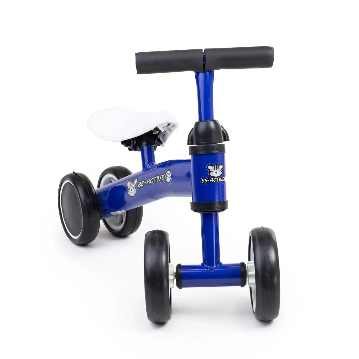 Rowerek biegowy dla dzieci niebieski 4-kołowy jeździk na pierwsze urodziny — 4