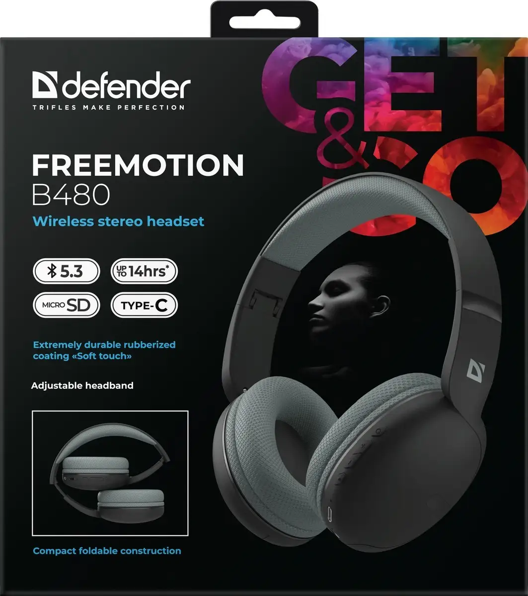 SŁUCHAWKI DEFENDER BLUETOOTH FREEMOTION B480 CZARNE — 10