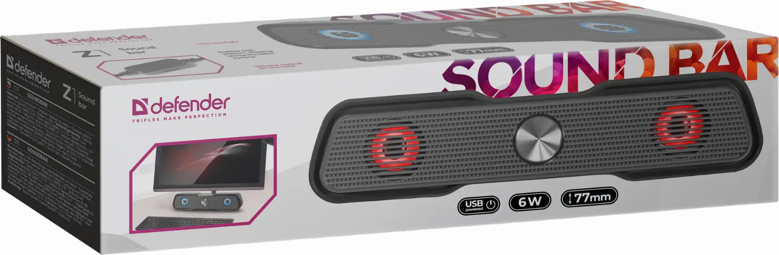 GŁOŚNIK DEFENDER SOUNDBAR Z1 6W LED USB — 10