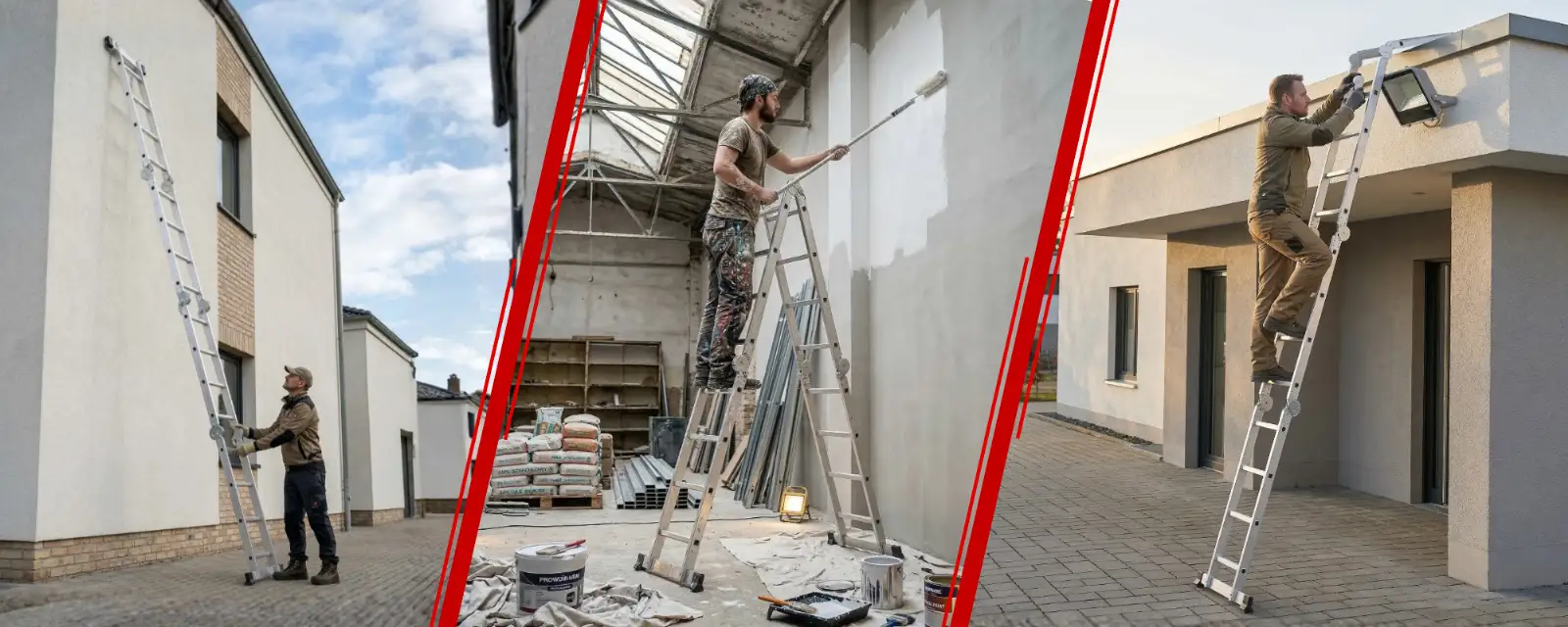Drabina aluminiowa przegubowa SKŁADANA wielofunkcyjna rozkładana 4x4 HIGHER