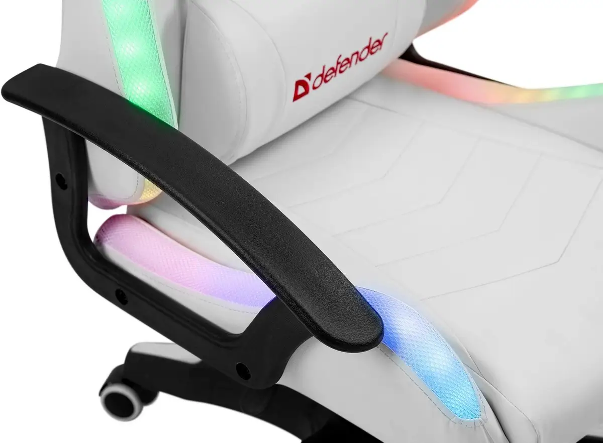 FOTEL DEFENDER FACTOR X BIAŁY RGB GAMING — 19