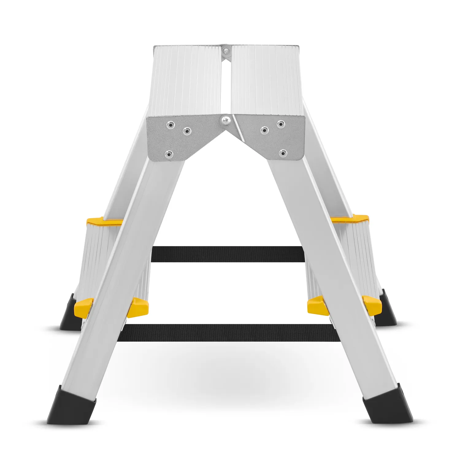 Drabina aluminiowa domowa dwustronna składana HIGHER 2x2 stopnie taboret podnóżek schodek — 2