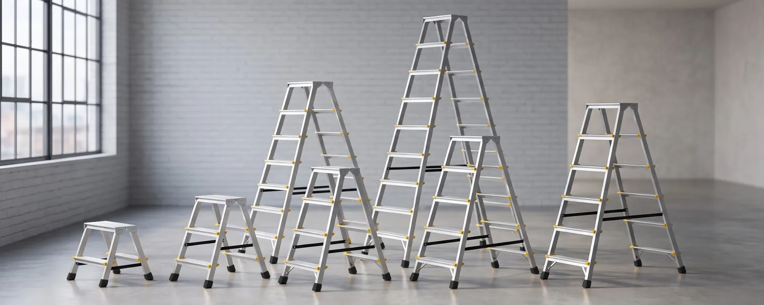 Drabina aluminiowa domowa dwustronna składana HIGHER 2x3 stopnie taboret podnóżek schodek — 11
