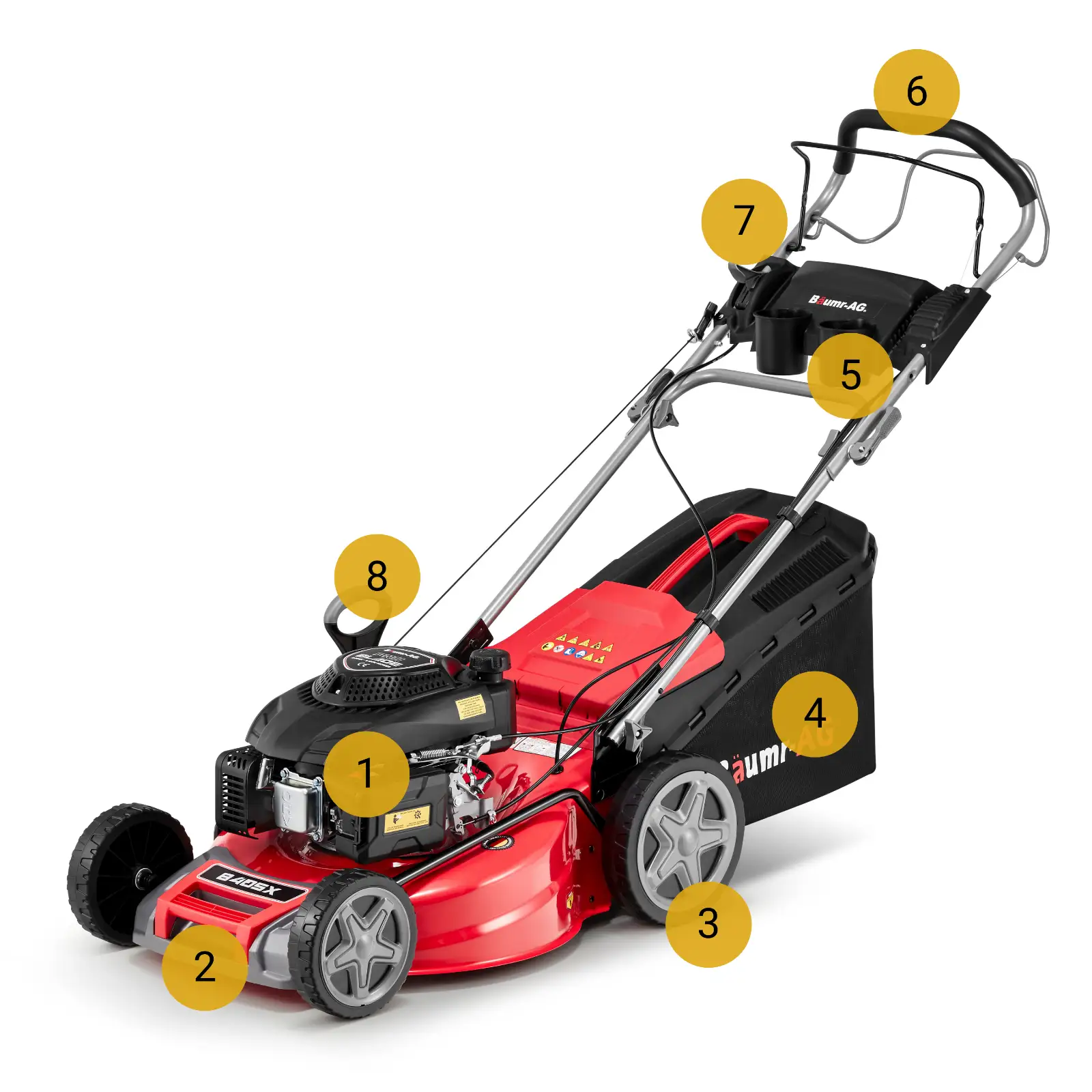 Kosiarka spalinowa jezdna do trawy z napędem BAUMR-AG 840SX 51cm DUCAR 5KM — 2