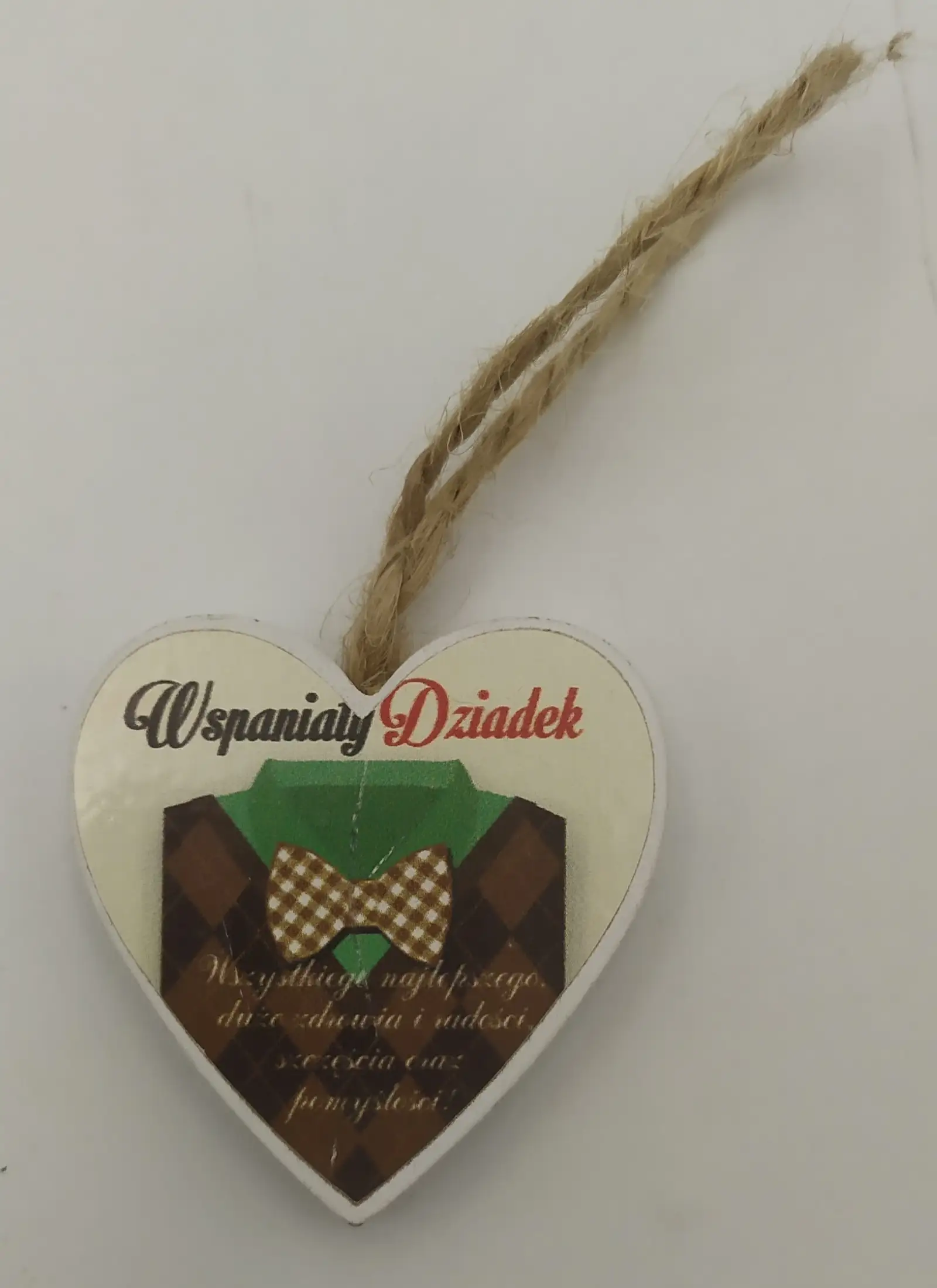 serce wiszące 4cm DZIADEK