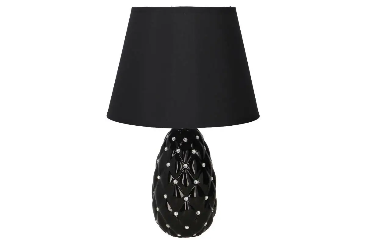 lampka elektryczna ceramiczna 34x23cm  CZARNA E14  ZZ1M17-07B — 2