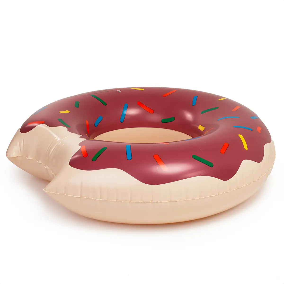 Duże koło dmuchane donut brązowy 120cm materac do wody pływania na basen xxl — 5