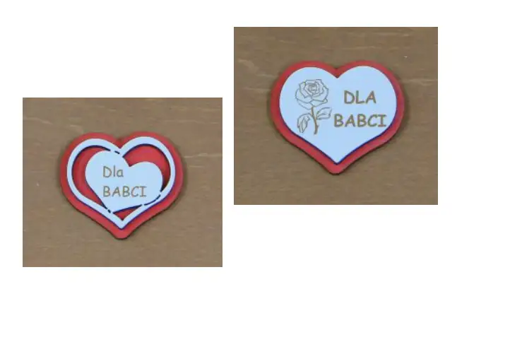 magnesy 5 szt. na lodówkę drewniane babcia  /4 cm — 2