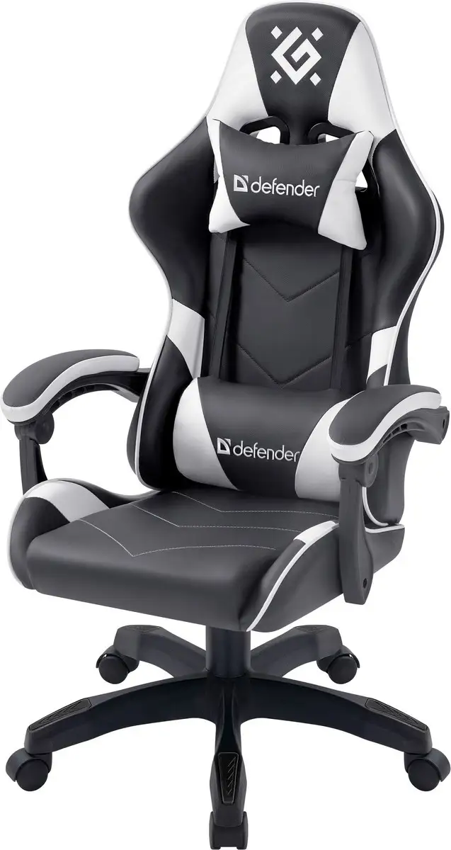FOTEL DEFENDER COMPANION BIAŁO-CZARNY GAMING — 4