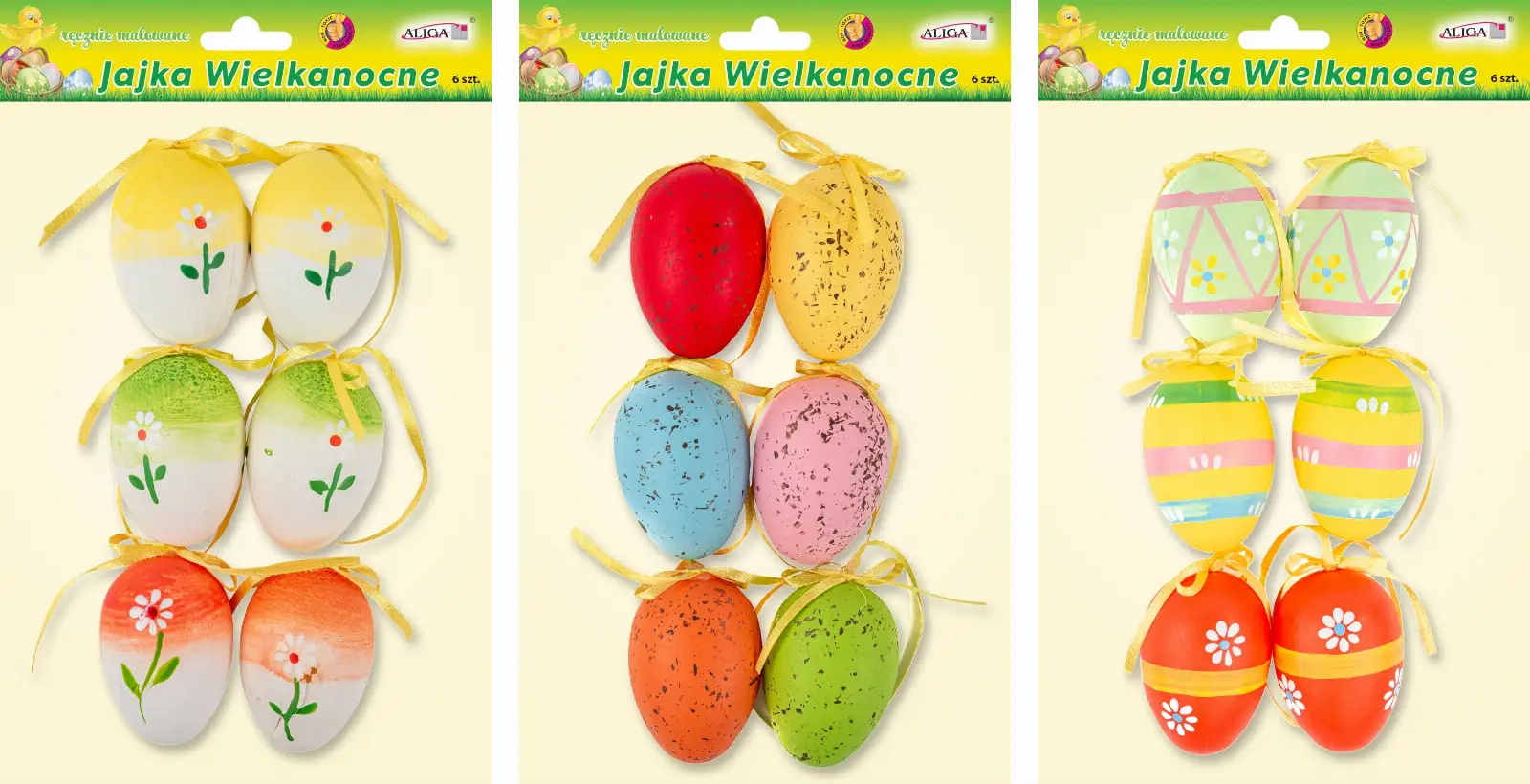 jajka plastikowe 6szt zawieszka WPJ-8897