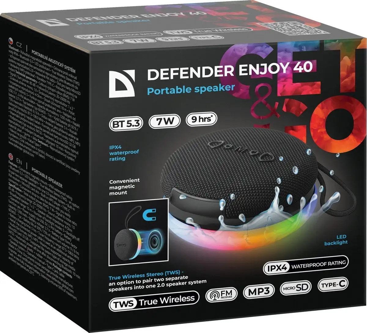 GŁOŚNIK DEFENDER ENJOY 40 BLUETOOTH 7W — 8