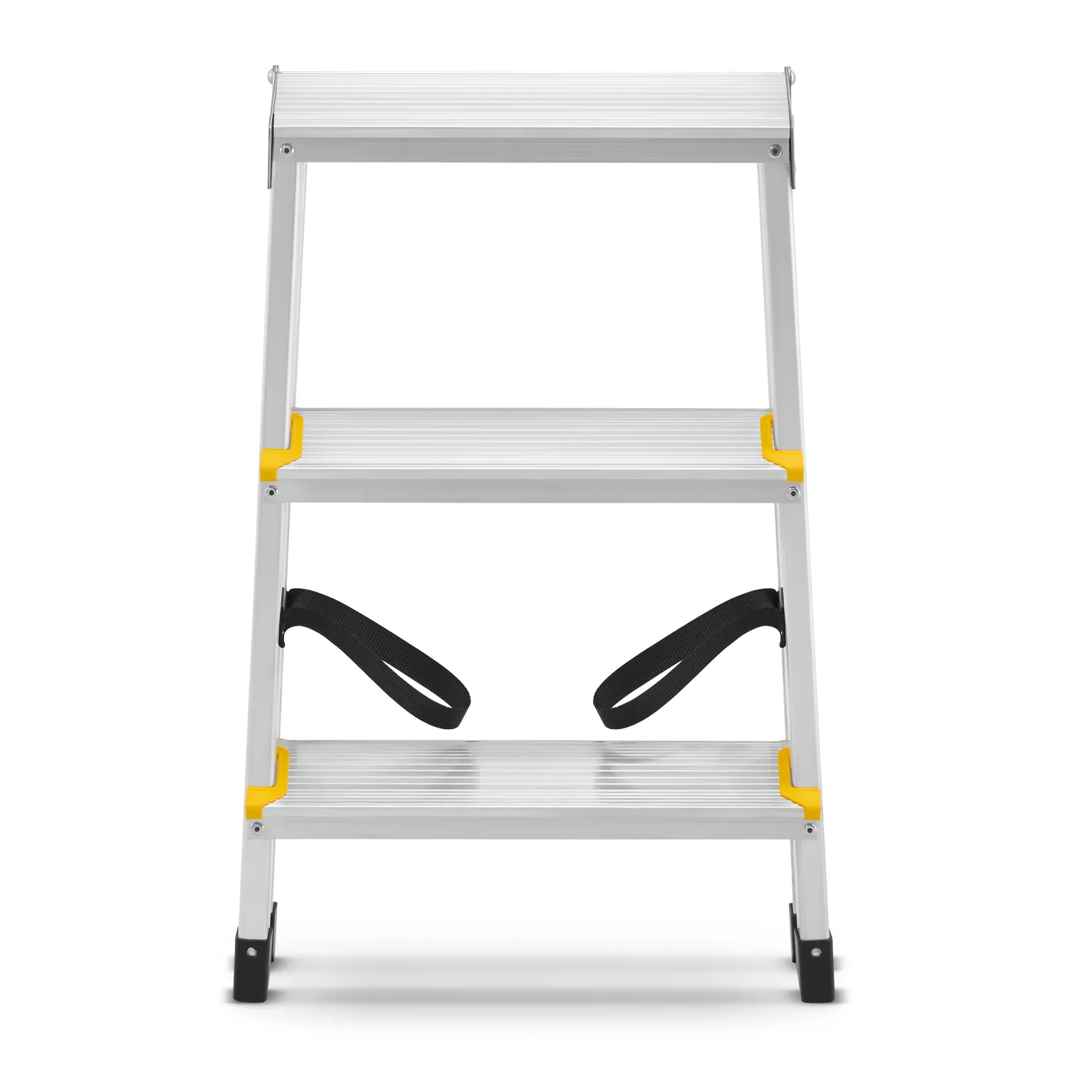 Drabina aluminiowa domowa dwustronna składana HIGHER 2x3 stopnie taboret podnóżek schodek — 5