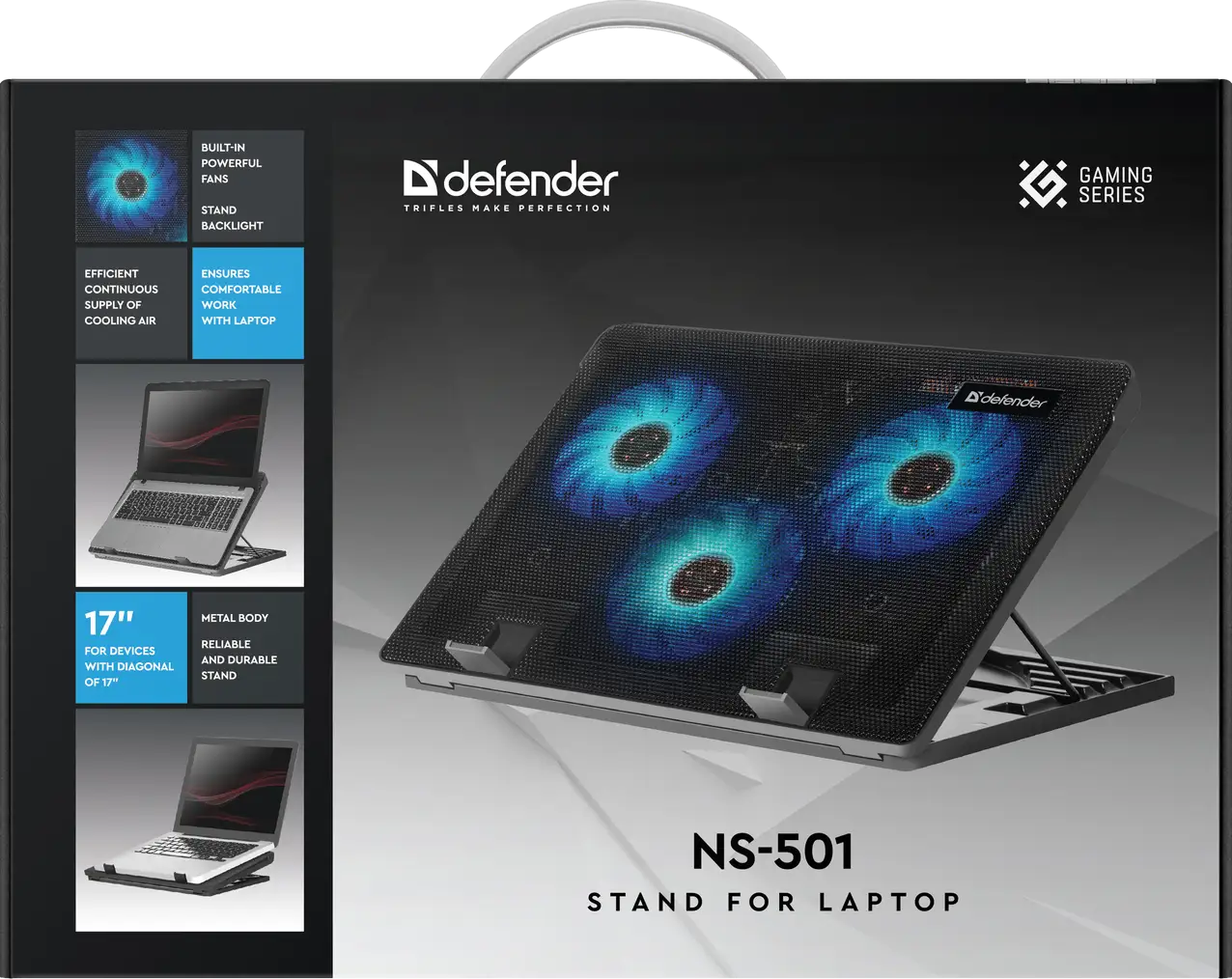 PODSTAWKA DEFENDER POD LAPTOPA NS-501 15.6"-17" 3W 2xUSB — 9