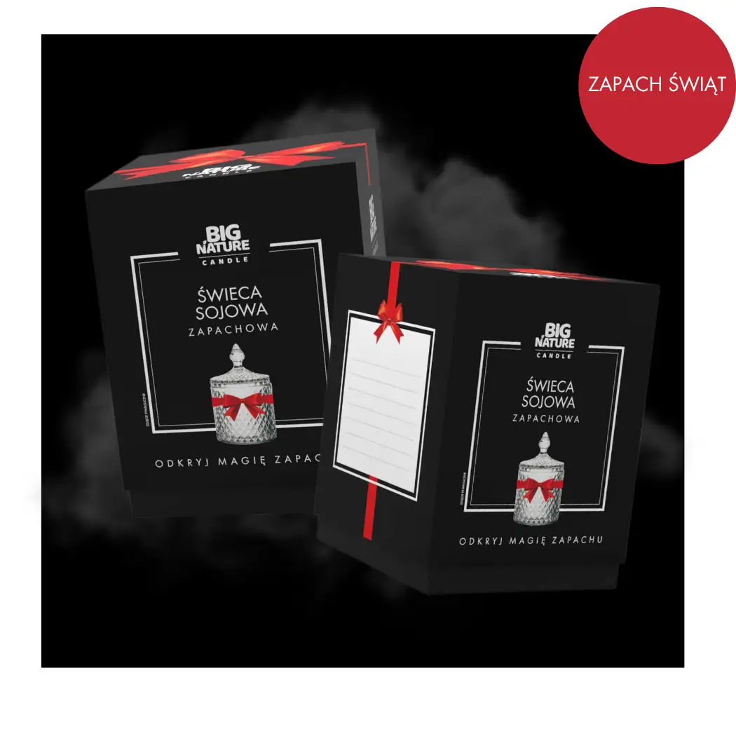 Świeca sojowa ZAPACH ŚWIĄT 485g PREZENTOWA - BIG NATURE CANDLE