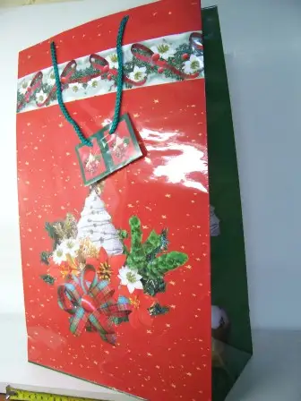 torebki ozdobne foliowane bożonarodz. 32x50cm 12szt. | LAK MAXI