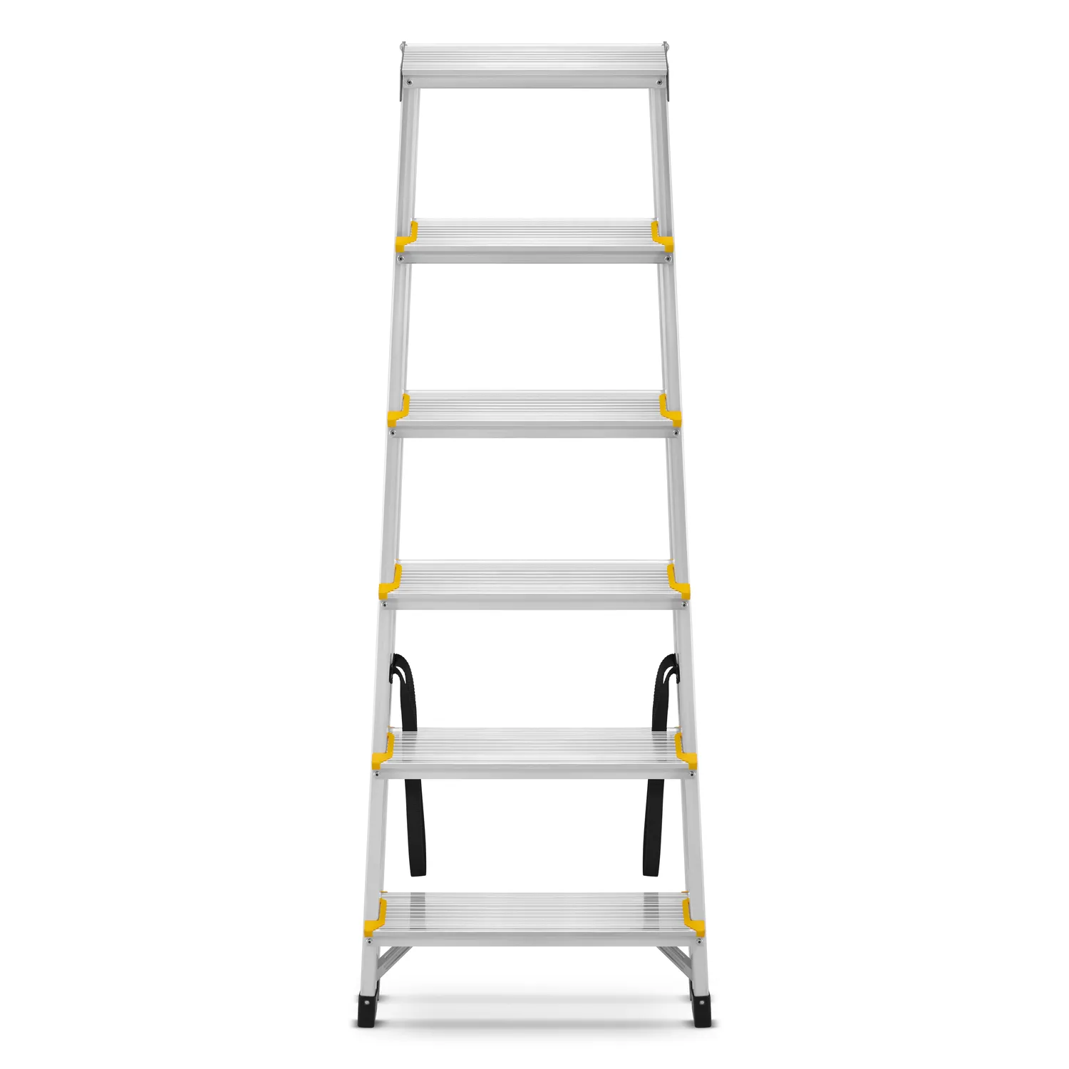 Drabina aluminiowa domowa dwustronna składana HIGHER 2x6 stopni taboret podnóżek schodek — 5