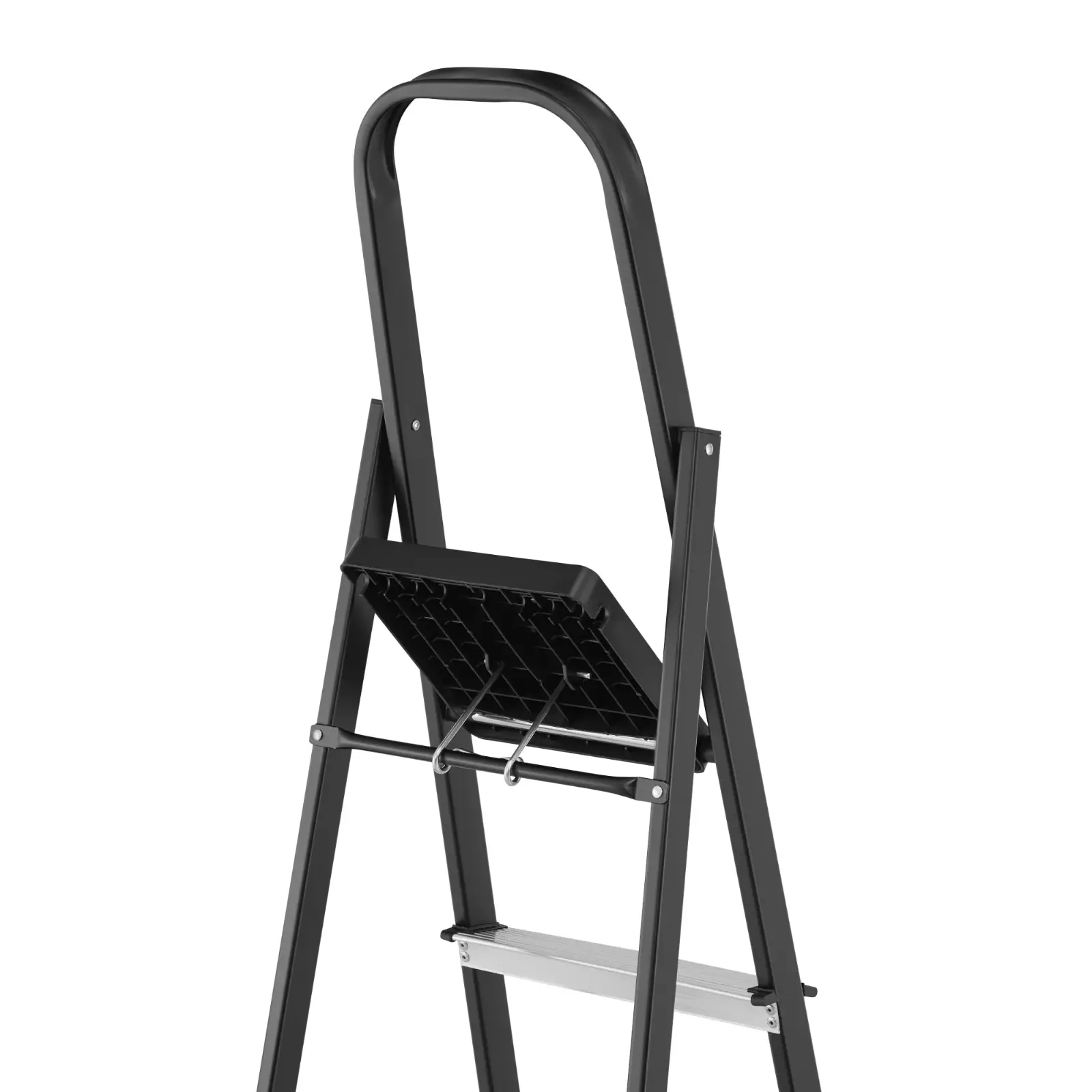 Drabina aluminiowa stalowa domowa HIGHER 6 stopni 150 kg MOCNA — 8