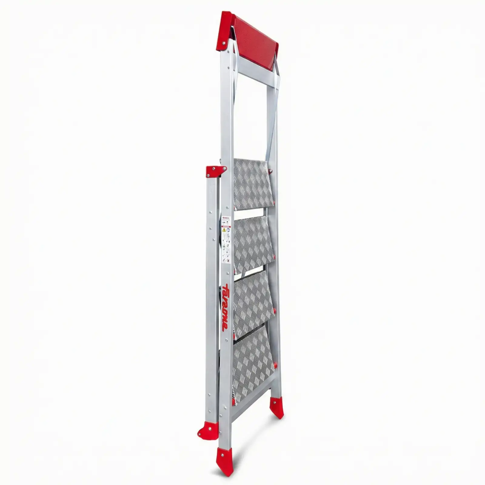 Drabina aluminiowa schody schodki magazynowe składane FARAONE SGP04.P.17 - 2,98 m — 5