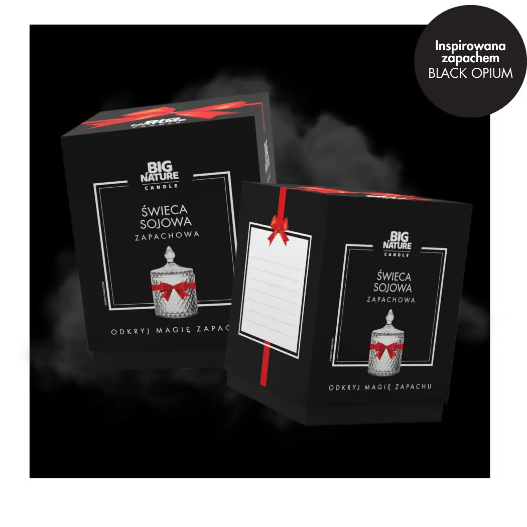 Świeca sojowa zap. insp. BLACK OPIUM 240g PREZENTOWA - BIG NATURE CANDLE