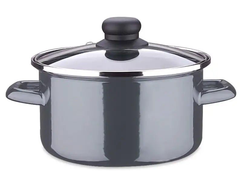 garnek emaliowany + pokrywka 14cm BLACK | 120214