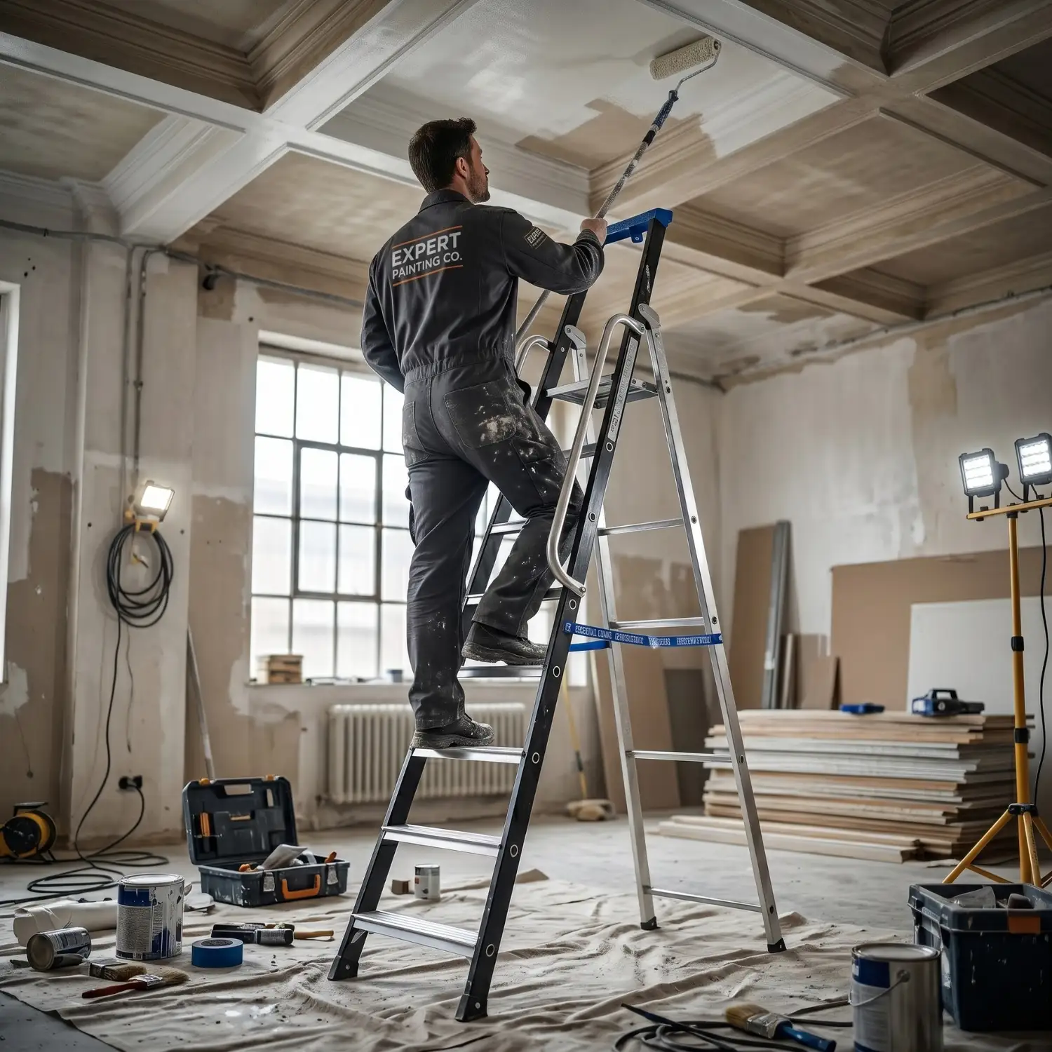 Drabina aluminiowa jednostronna GIERRE 8 stopni podest 150 kg 3,84 m — 11