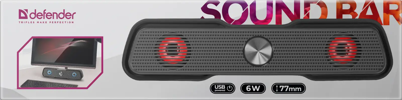 GŁOŚNIK DEFENDER SOUNDBAR Z1 6W LED USB — 9