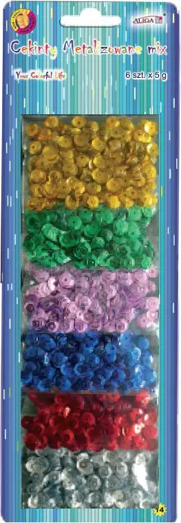 cekiny metalizowane 6szt. | MT-6353