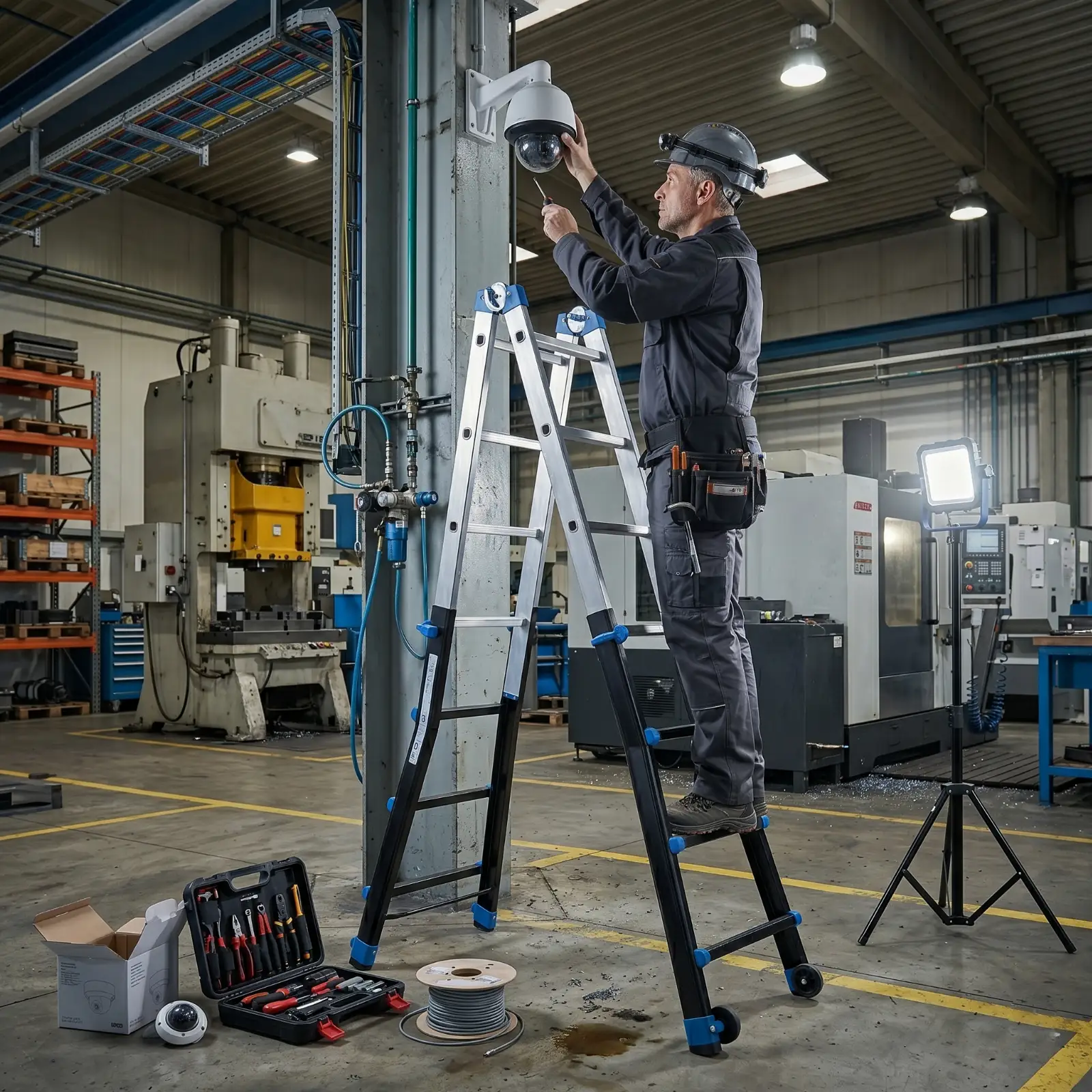 Drabina aluminiowa przegubowa teleskopowa Gierre 4x4 wielofunkcyjna na schody 150 kg 5 m EN-131 — 10