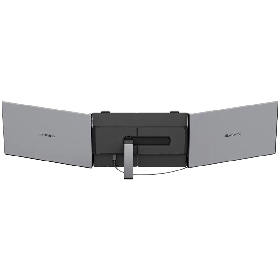 Portable monitor Blackview DCM6Pro Dual Screen 14inch 1920x1080 16:9 LCD 60Hz IPS 178 USB-C 3.1x2 Fullx1 Type-Cx1 PD3.0 FC 20V/5A 345x207x20.5mm Two screens can be lit up with just one cable connected to PC Grey Black — 4