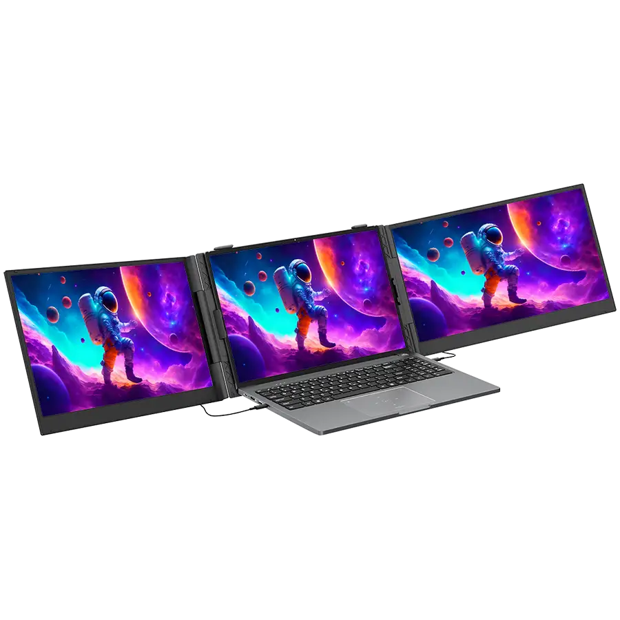 Portable monitor Blackview DCM8 Dual Screen 15.3inch 1920x1200 16:9 LCD 60Hz IPS 178 USB-C 3.1x3 TypeC PD3.0 FCx1 364.4x237.43x21mm Grey Black — 3