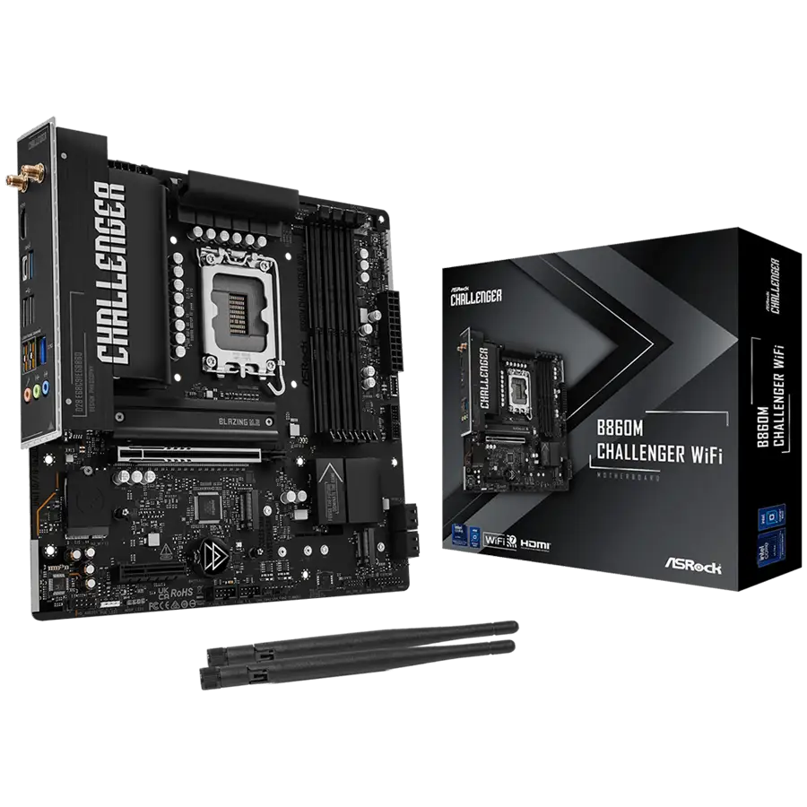 ASROCK B860M CHALLENGER WIFI mATX LGA1851 DDR5 — 3