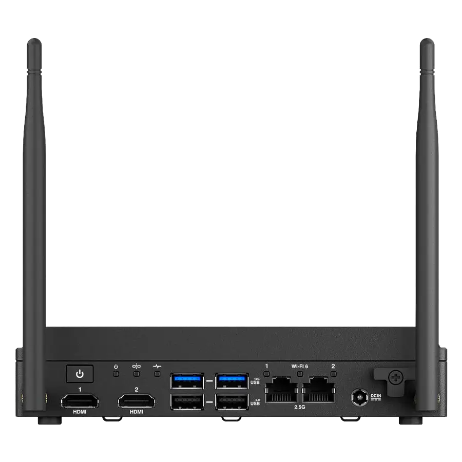 ASUS NUC Rugged/BNUC13BRFA200B02I/Intel Atom X7211E/Intel UHD Graphics/6xUSB/M.2 22x80 NVMe; M.2 30x42 SATA SSD,PCI x1,USB3.2 Gen2/2,5Gbe Dual LAN/2xHDMI/64G eMMC/no RAM/AX210/no OS/EU Cord/Kit(L6)/EAN:4711387471517 — 7