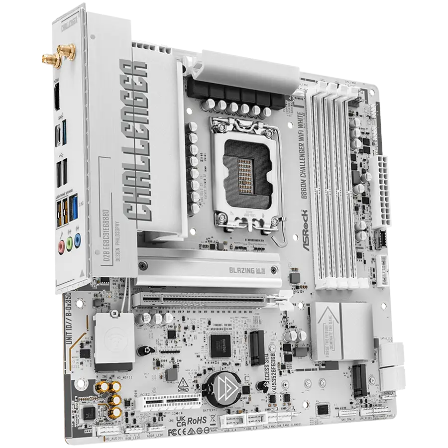 ASROCK B860M CHALLENGER WIFI WHITE mATX LGA1851 DDR5 — 2