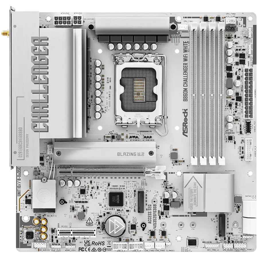 ASROCK B860M CHALLENGER WIFI WHITE mATX LGA1851 DDR5