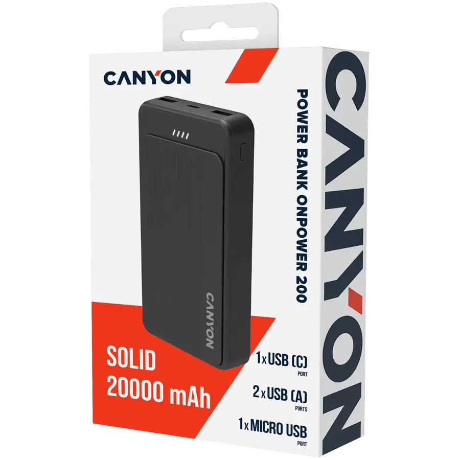 CANYON Powerbank OnPower 200 20000 mAh czarny — 5