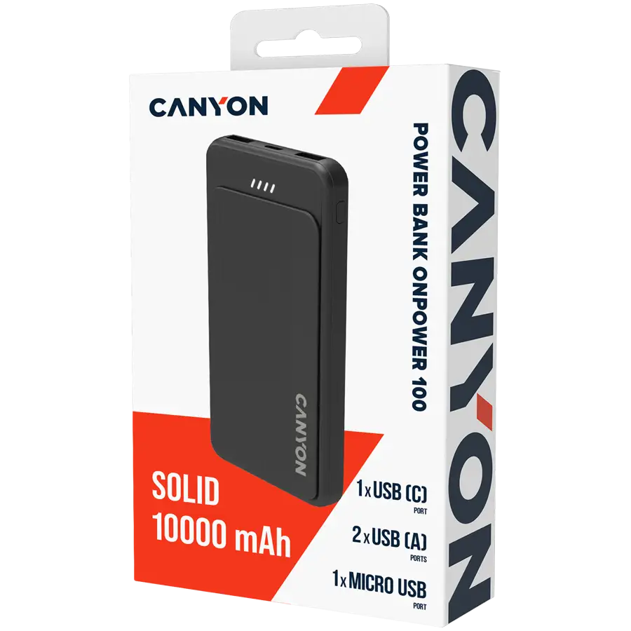 CANYON Powerbank OnPower 100 10000 mAh czarny — 5