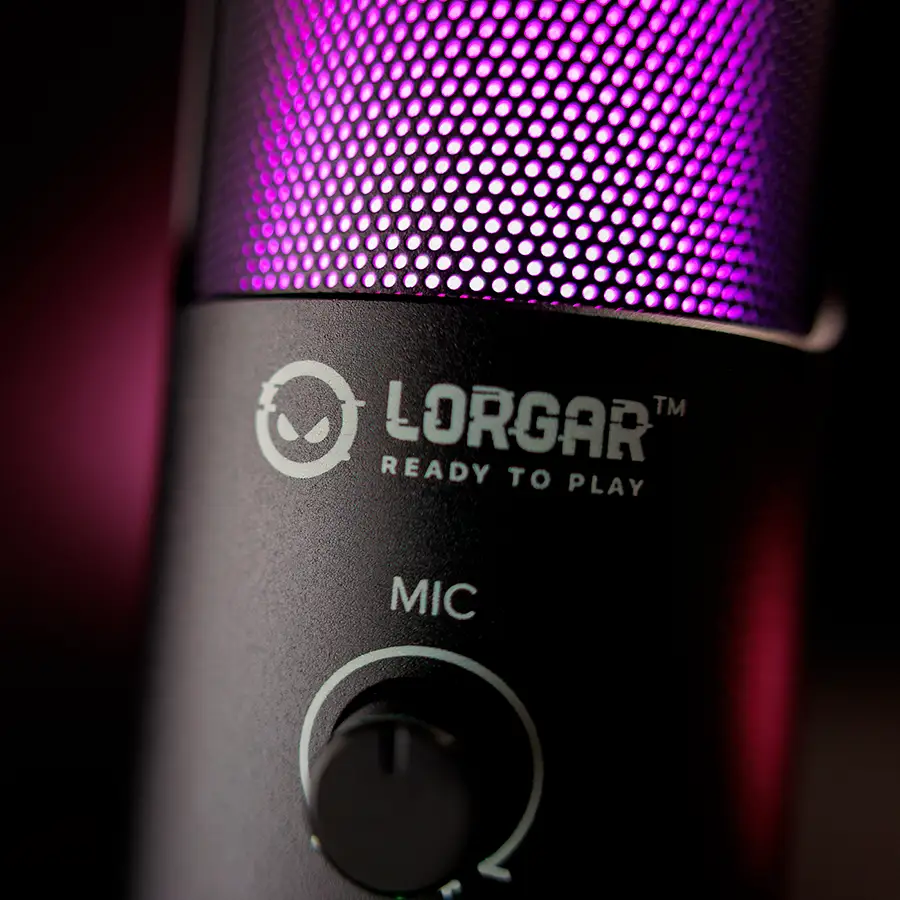 LORGAR Mikrofon Gamingowy SMP40, RGB, Statyw Metalowy, Czarny — 8