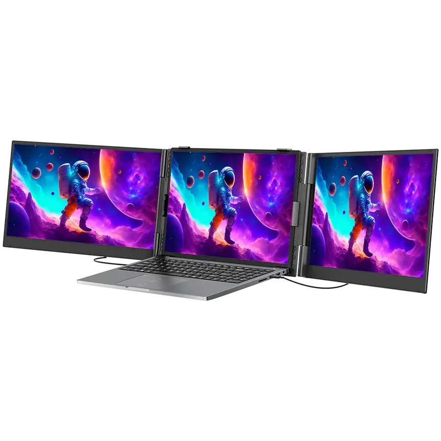 Portable monitor Blackview DCM8 Dual Screen 15.3inch 1920x1200 16:9 LCD 60Hz IPS 178 USB-C 3.1x3 TypeC PD3.0 FCx1 364.4x237.43x21mm Grey Black — 2
