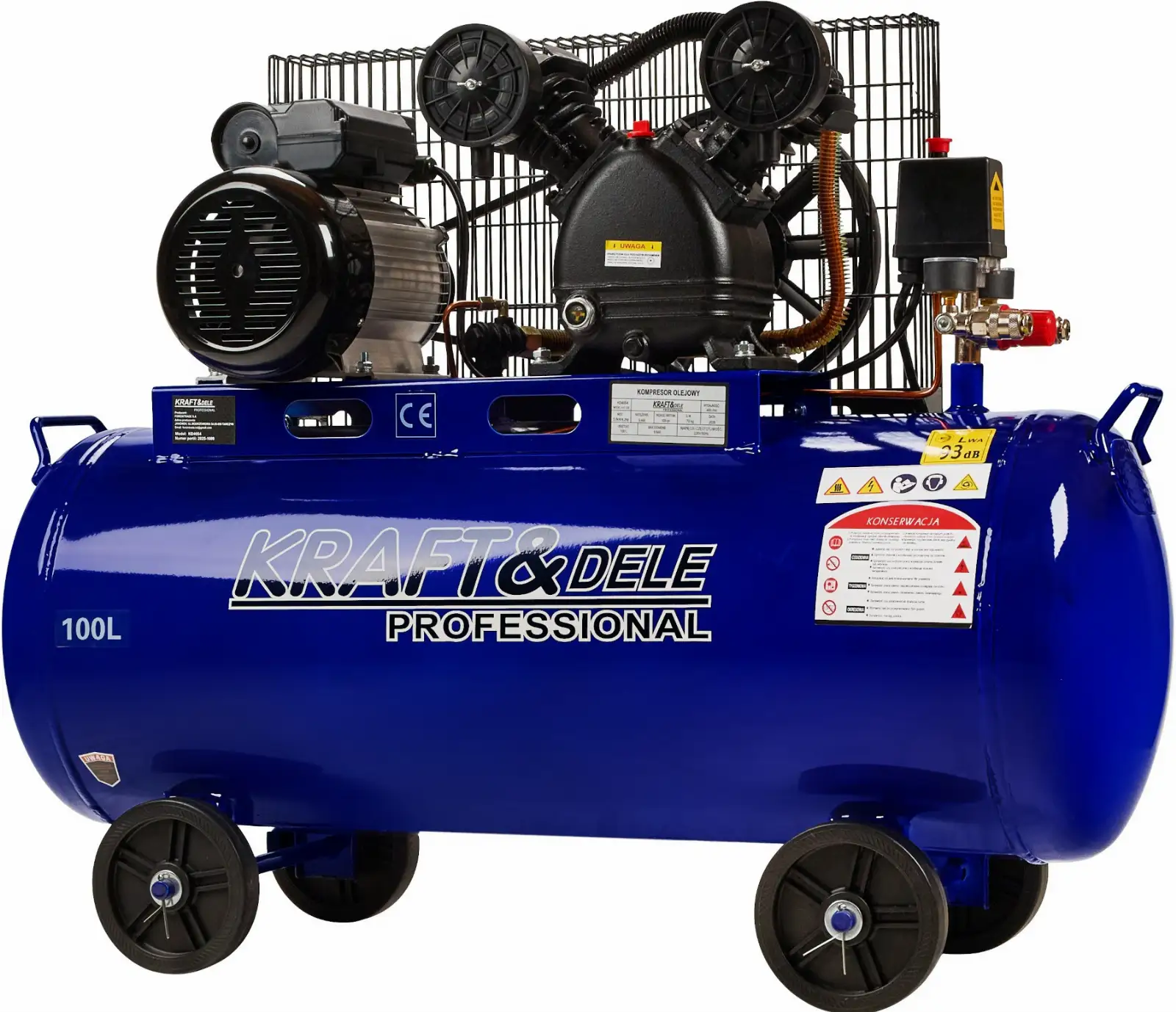 Kompresor olejowy 100L 2 TŁOKI 230V KD4054
