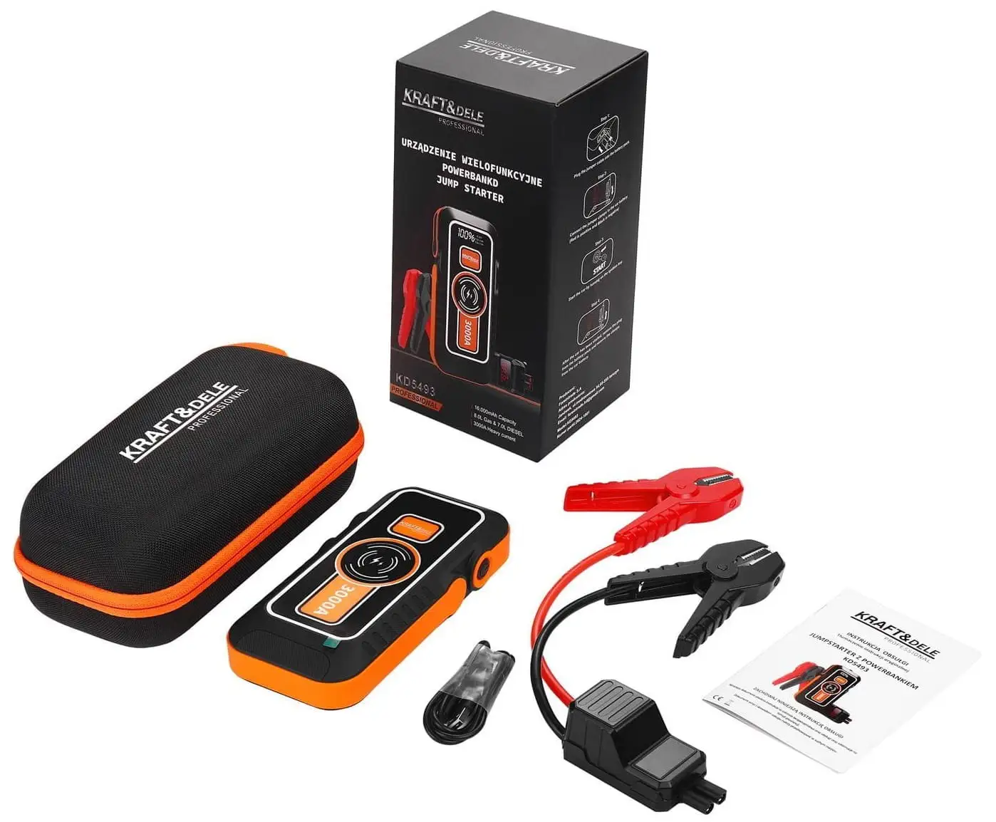 Urządzenie wielofunkcyjne powerbank + etui 16 000mAh KD5493