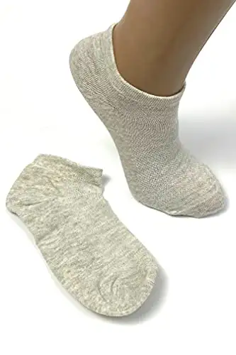 Kurze, schnell-trocknende, dünne Socken aus Leinen/Flachs mit Maschenmuster für Frauen - - X-Large — 11