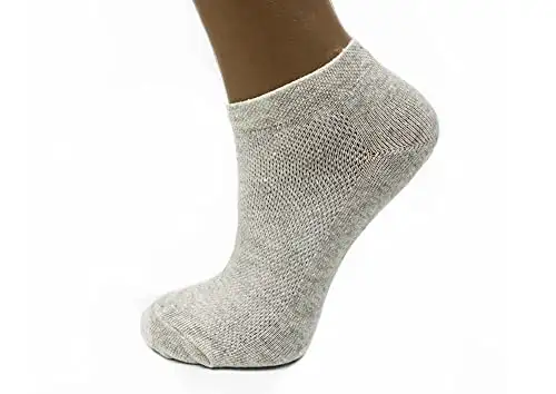 Kurze, schnell-trocknende, dünne Socken aus Leinen/Flachs mit Maschenmuster für Frauen - Medium — 2