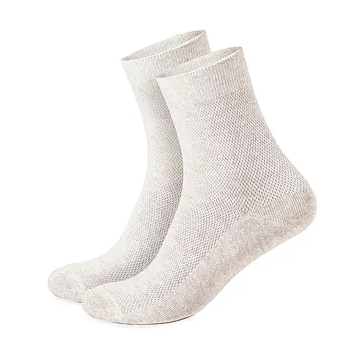 FlaxSox Special Thin Breathable Organic Linen Socks for Men, Pack of 5 (11-13)