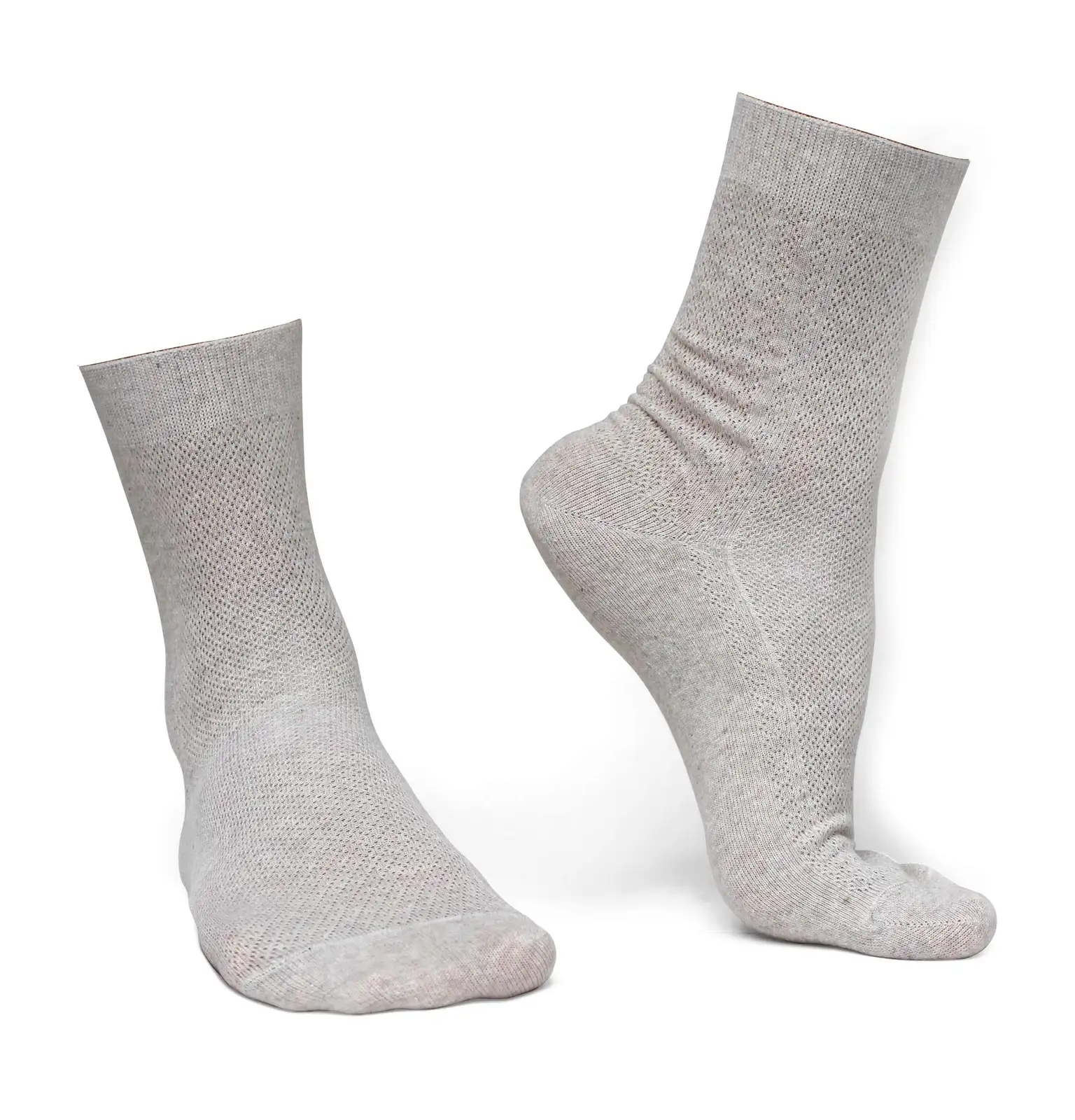 Ecotanic Socken aus Naturleinen. - - Large