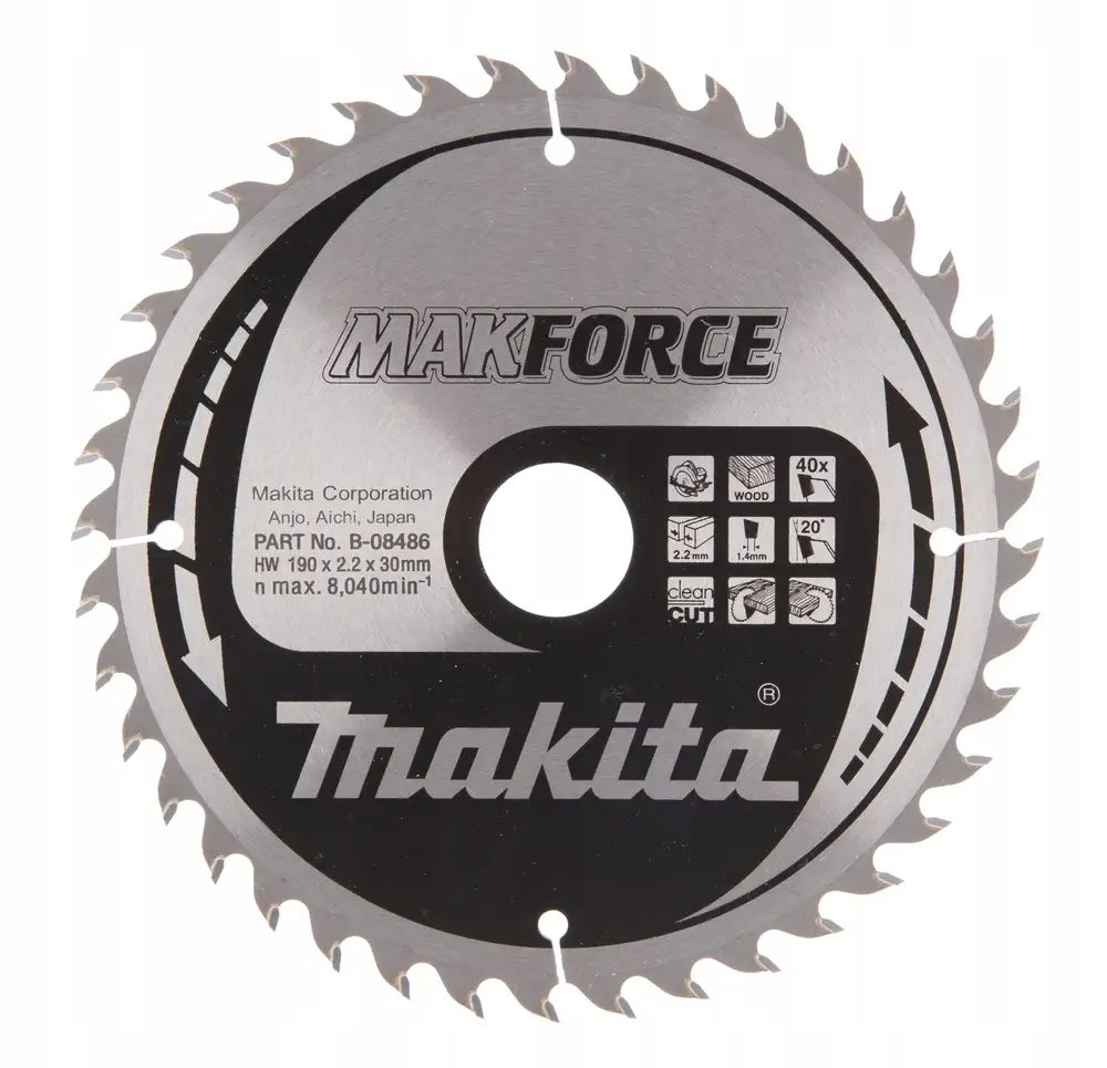 MAKITA PIŁA TARCZOWA DO DREWNA 190X30 40Z B-08486