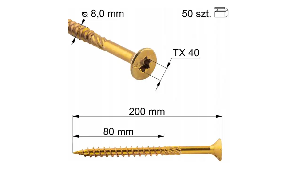 WKRĘTY CIESIELSKIE DO DREWNA TALERZOWE WKCP-08200 — 2
