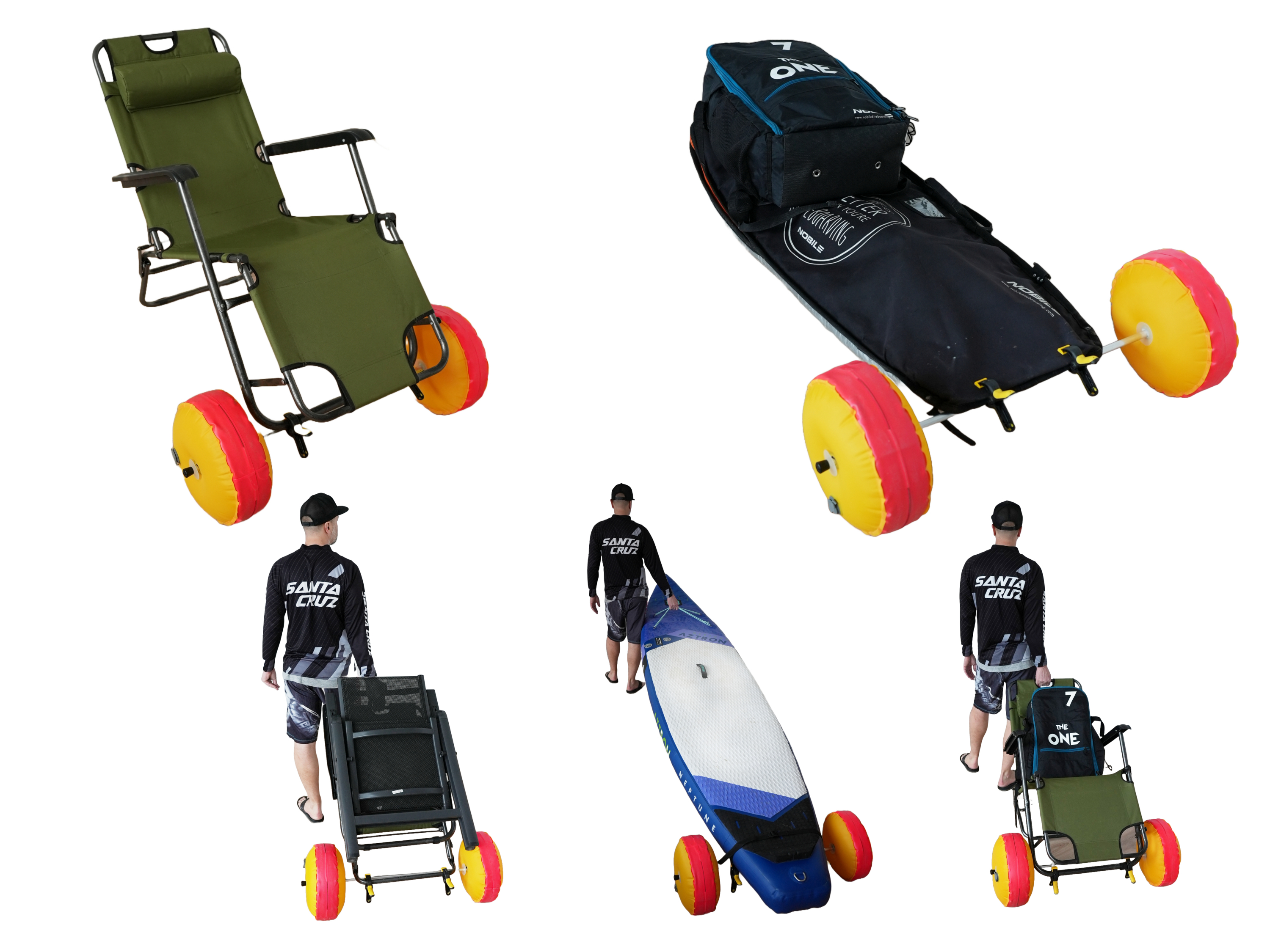 Strandwagen – leicht, aufblasbar, universell. Sie können es einfach an Alles befestigen und nach Gebrauch flach zusammenfalten. Der perfekte Begleiter — 4