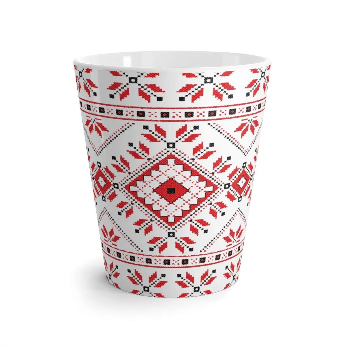 Designer's ukraiński etniczny tradycyjny haft wzór latte kubek — 7