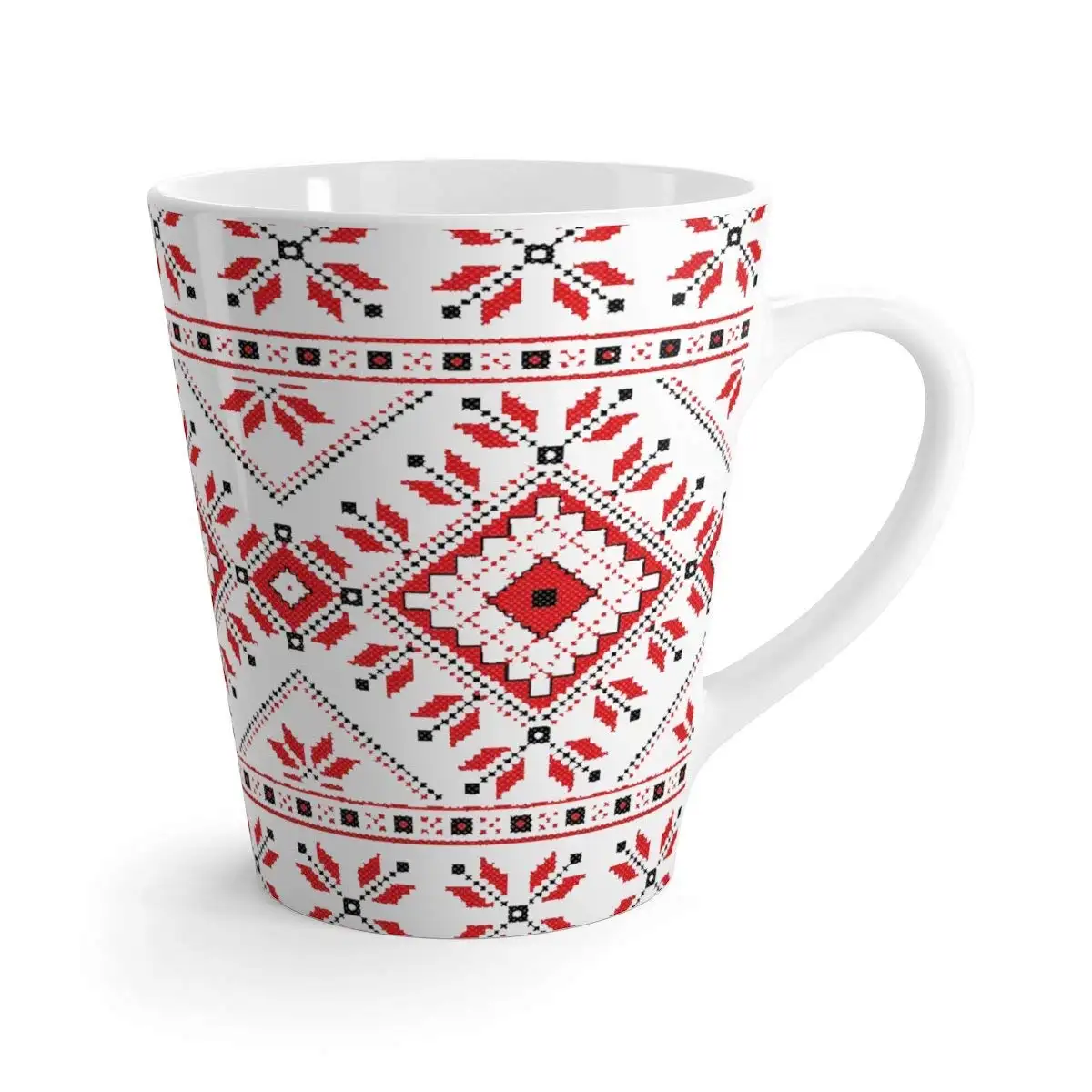 Designer's ukraiński etniczny tradycyjny haft wzór latte kubek — 4